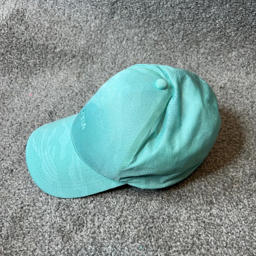 ZYIA Active Baseball Cap Womens Mint Green Perforated Camo Texture Hat athletic